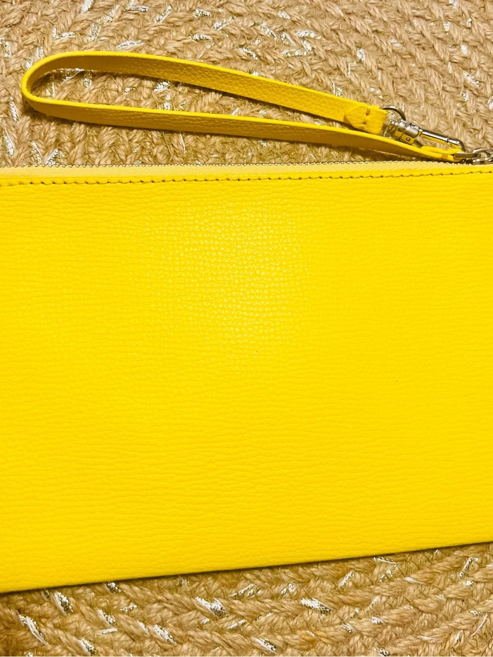 kate spade Large Yellow Pebbled Leather Wristlet Tote NWOT